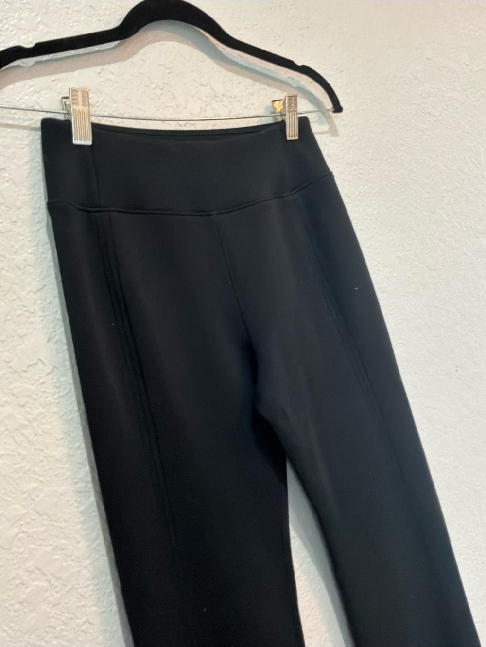 Preowned Spanx leggings wide leg black petite sz:S bottom cut #174 - Picture 3 of 6